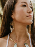 Sri Yantra Feather Earrings